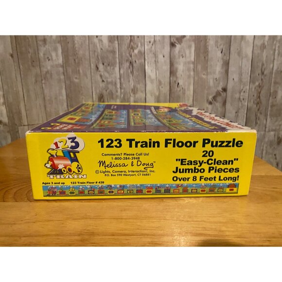 Melissa & Doug 123 Train Floor Puzzle 8 Long 20 Jumbo Easy-Clean Pieces Ages 3+ - Picture 4 of 8